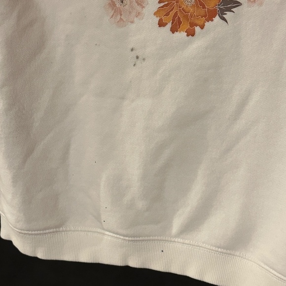 Vintage Volcom Skate Surf Floral White Hoodie Women Long Sleeve Sweater XS - Picture 8 of 11